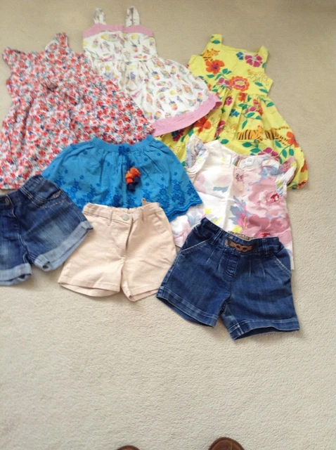 Bundle Girls Clothes 8 Items Age 3-4 Years 3 Dresses, 1 Skirt, 1 Top, 3 Shorts
