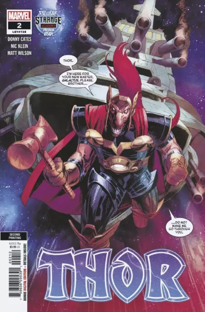 Thor #2 2nd PTG (2020) Marvel A CVR Nic Klein Olivier Coipel Var HTF 03/04/2020