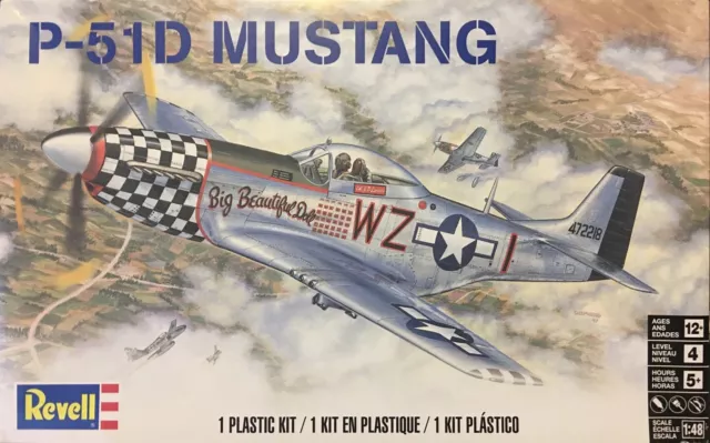 Revell 1/48 Scale North American P-51D Mustang Level 2 Plastic Kit Rare BNIB