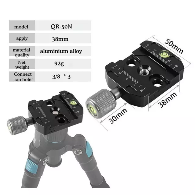 50mm Quick Release Clamp Arca-Swiss Tripod Ball Head Mount Clamp/