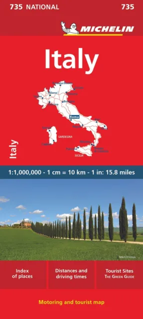 Italy - Michelin National Map 735 9782067171466 Michelin - Free Tracked Delivery
