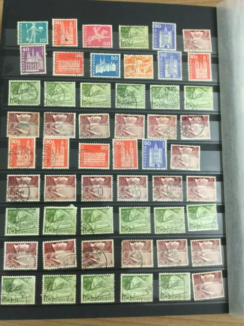 54 Briefmarken Lot, Schweiz gestempelt, papierlos