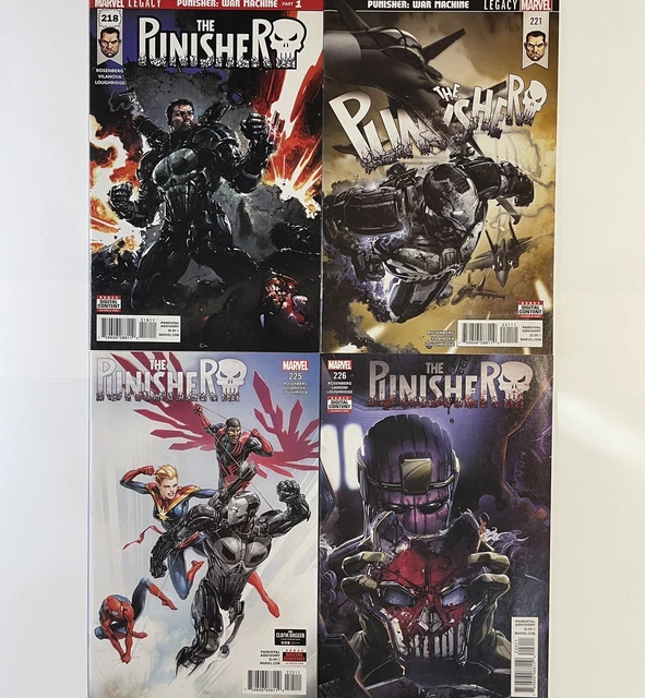 PUNISHER 218, 221, 225, 226 Comic Lot NM 1st Frank Castle War Machine Armor 2018