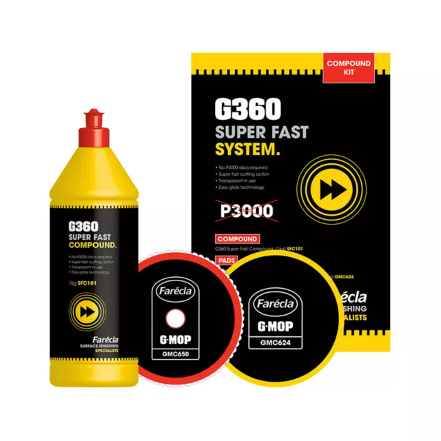 Farecla G360 SUPER FAST SYSTEM SCHLEIF POLIER PASTEN OBERFLÄCHENVEREDELUNGS KIT