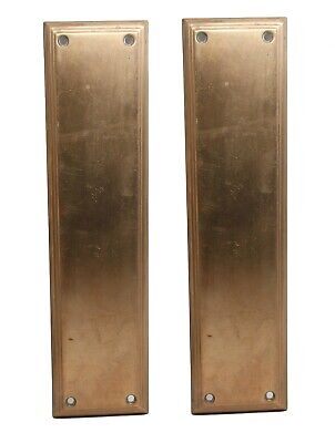 Pair of Classic 12 in. Beveled Bronze Chantrell Door Push Plates