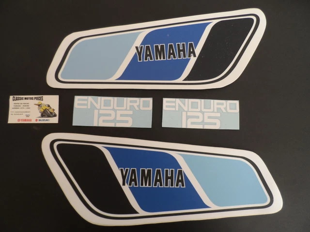 125 Dtmx Yamaha 1977 Kit Deco Emblemes Compatible Reservoir Et Caches Lateraux