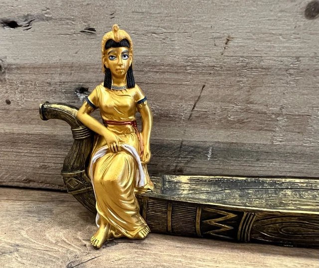 Egyptian Goddess Resin Incense Burner 11" x 4"