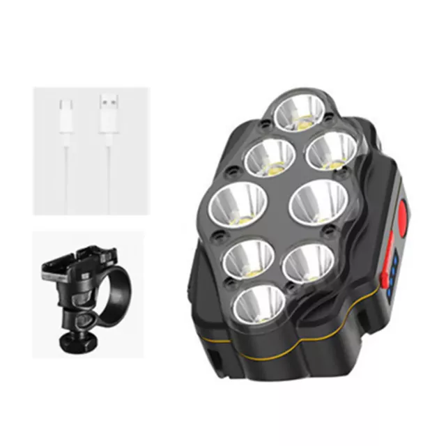 Waterproof 8-LED Bike Light White Light USB Rechargeable Bicycle Front Headlight