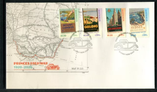 2020 Princess Highway 1920 to 2020 (Gummed Stamps) FDC - Sydney NSW 2000 PMK
