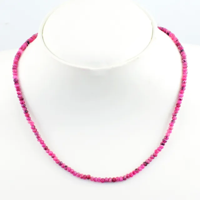 41 Karat natürlicher Rhodonit runde Form facettierte Perlen Halskette Schmuck JK 45E416