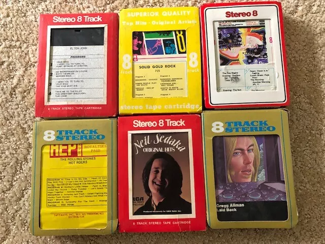 8 Track Tapes Rock and Roll (set of 6)