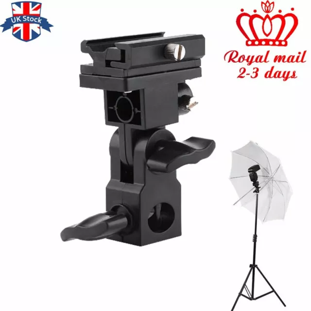 UK B Type Hot shoe Flash Flashgun Speedlite Bracket Umbrella Holder Light Stand