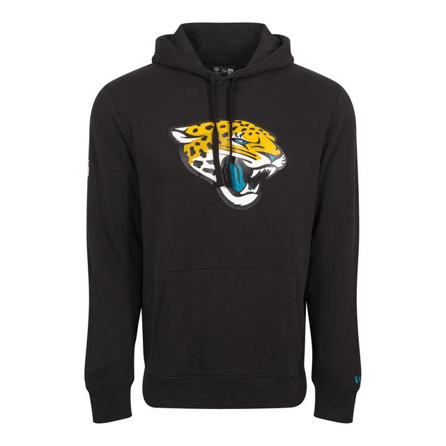 New Era Uomo Felpa con Cappuccio NFL Jacksonville Jaguars Logo Nero