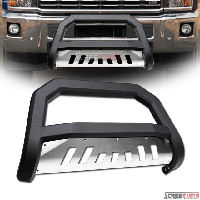 For 07-13/14 Escalade/Avalanche Matte Blk/Skid AVT Bull Bar Bumper Grille Guard