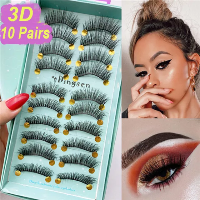 10 Paire Maquillage Individuel Eyelashesgrafting Faux Cils Cil Extension 》