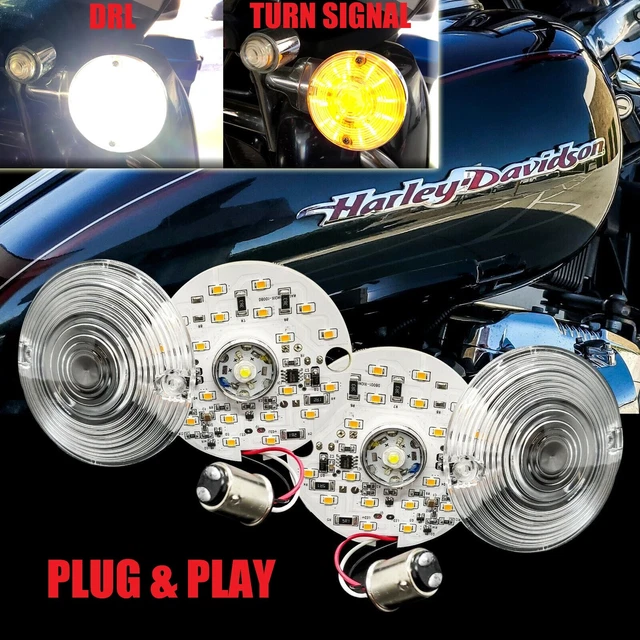 DRL LED CONVERSION kit for Harley Turn Signal daytime running light ...