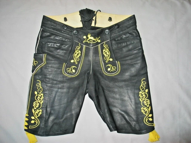 Pantaloni corti in pelle folcloristica pantaloni piatti pelle lapponica Auer Samerberg Pantaloni corti in pelle folcloristica pantaloni piatti pelle lapponica Auer Samerberg