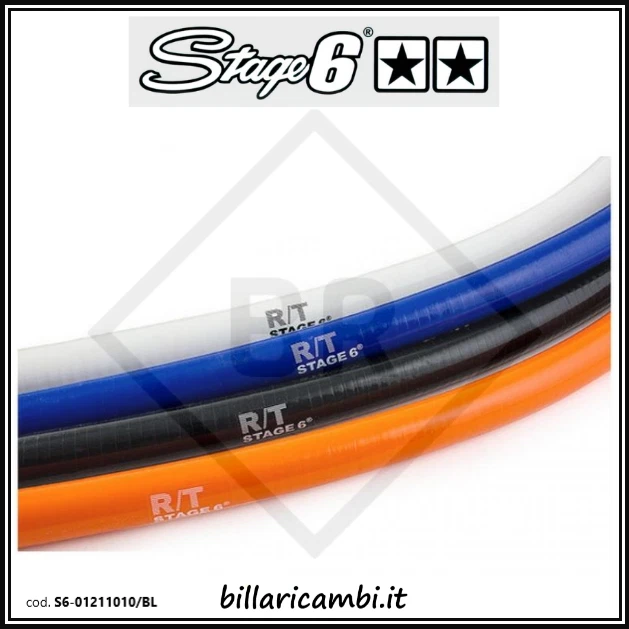 S6-01211010/BL TUBO RADIATORE SILICONICO STAGE6 R/T, CON CURVA, 15x22, BLU, 1 M