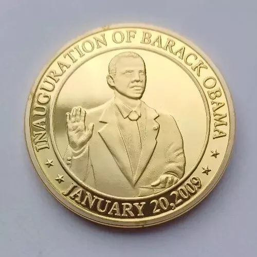 Barack Obama Gold Coin Inauguration 2009 USA President Commemorative Americana