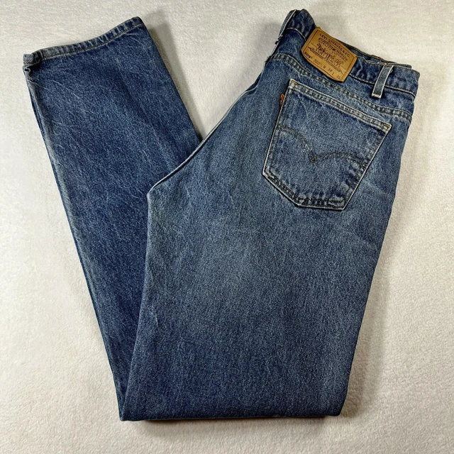 VTG Levis Jeans Mens 38x36 Actual 37x36 505 Denim Pants Orange Tab Light Wash