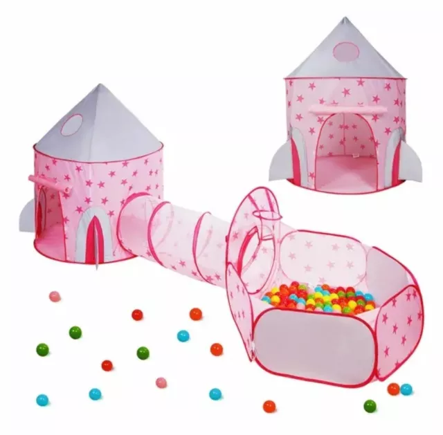 3 in 1 Play Tent House Tunnel Baby Kids Ball Pit Pool Indoor Outdoor Playground