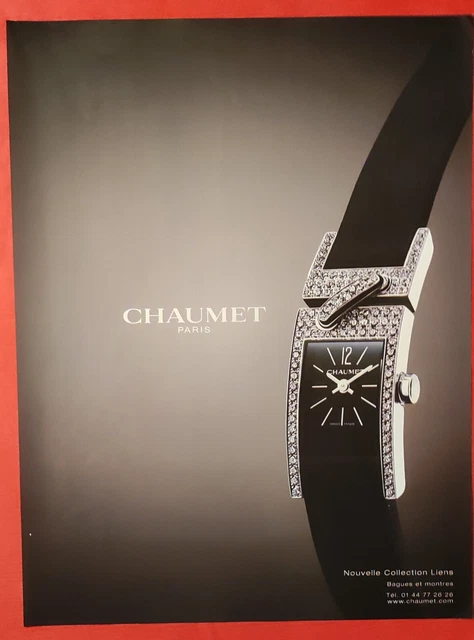 Publicité de presse Montre CHAUMET Nouvelle collection Liens Bagues et Montres