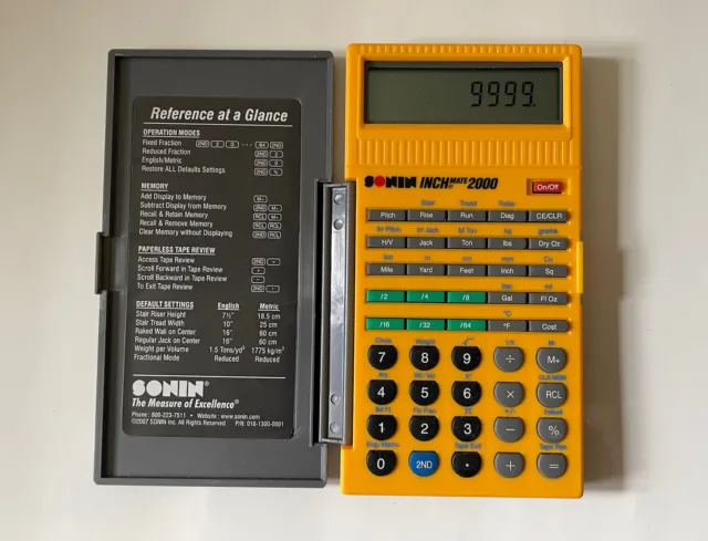 Sonin Inch Mate 2000 DT220 calculator Measurement Conversion Calculator Tested