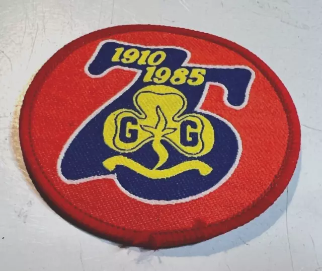 1985 Girl Guide 75th Anniversary Cloth Patch Badge 1910-1985