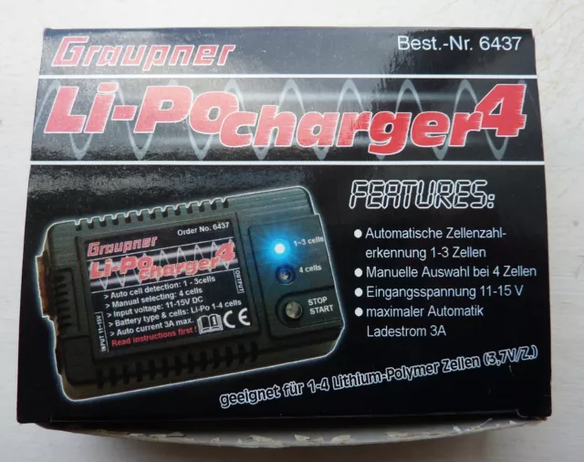 Graupner Li-Po Charger 4 field charger Part number 6437 (For Li-Po batteries)