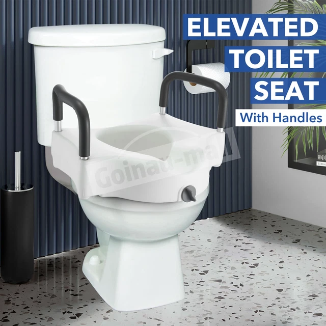 RAISED TOILET SEAT Raiser Arm Rest Disabled Elderly Home Bathroom