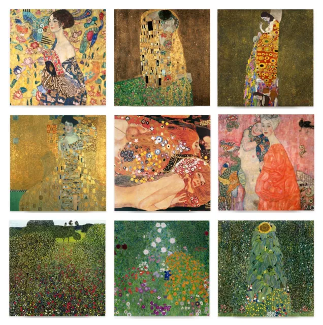 Gustav Klimt Kunstdrucke / Poster Kunst Jugendstil quadratisch Motiv Auswahl