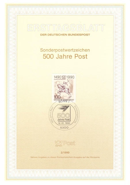 Bund ETB Nr. 2/1990 - 500 Jahre Post