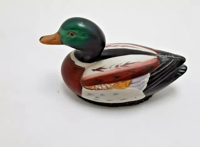 Jasco Duck Lint Remover Brush Ceramic Mallard Decoy Figurine