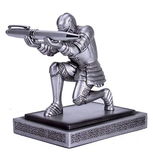 Resin Soldier Executive Pen Holder Desk Organizer Cool Pen Stand Home Silver
