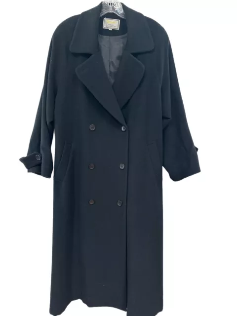 Dynasty 100% Cashmere Woman SZ Med Double Breasted Coat Long Fully Lined  READ