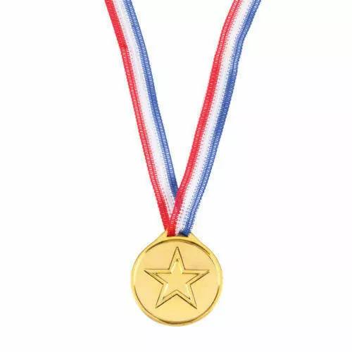 Kinder Kinder Gold Kunststoff Gewinner Medaillen Sport Tag Party Tasche Preis Auszeichnungen Spielzeug 4