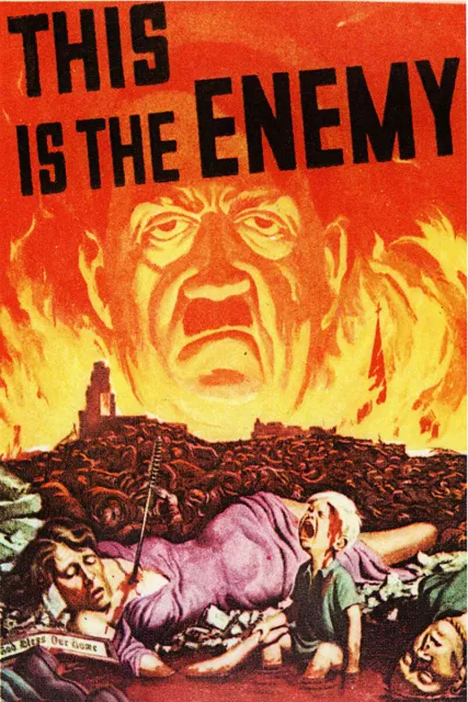 This is The Enemy Vintage World War II Two WW2 USA Military Propaganda Poster