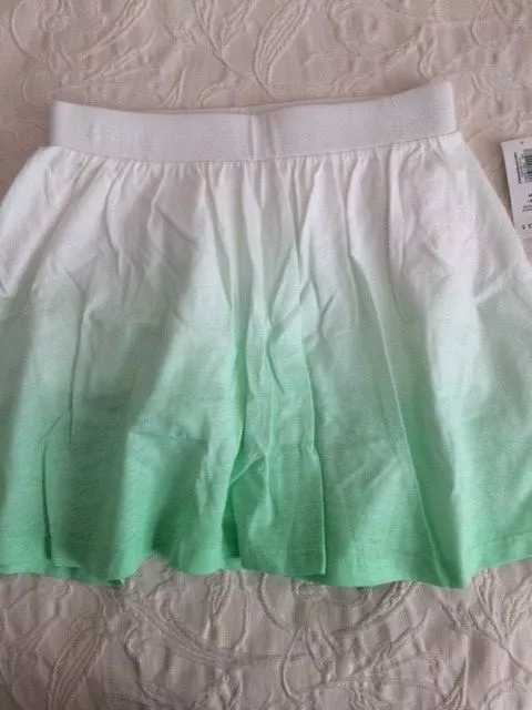 New With Tag Old Navy Girls Skirt White / Green 100% Cotton Size 8