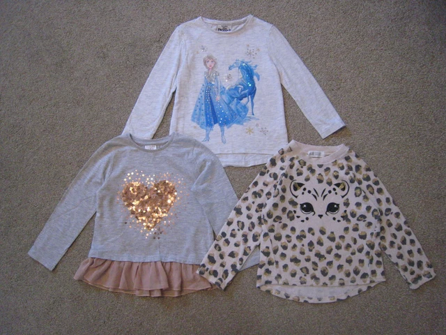 Disney Frozen 2 Elsa F&F H&M Leopard Top Bundle Outfit Set - 3 Pack - 3-4 Years