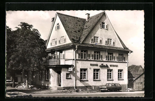 AK Steinegg /Pforzheim, Gasthof-Pension Zur Linde, Bes. Fam. Leicht