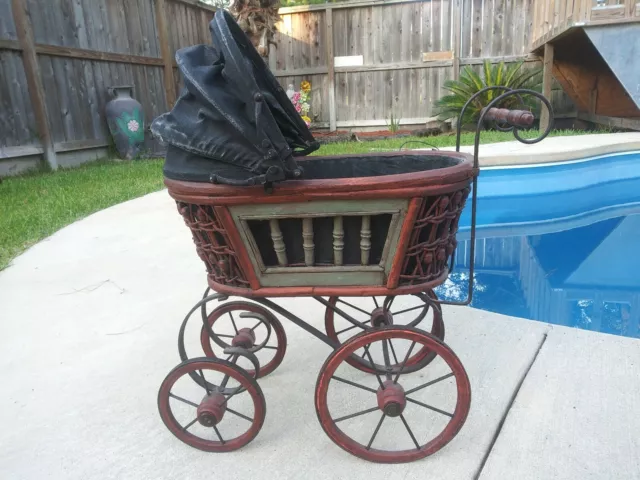 Vintage doll carriage with wood handle LOCAL PICK UP