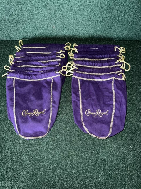 Lot of 15  Crown Royal 750ml Purple Drawstring Bags