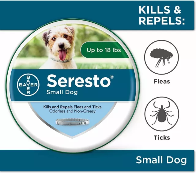 New Seresto³ Flea, Tick & Tick Collar for Small Dogs 8 Months Protection1//^^USA