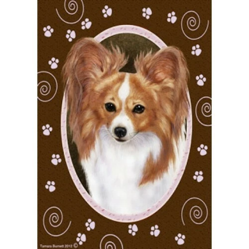 Paws Garden Flag - Red and White Papillon 170641