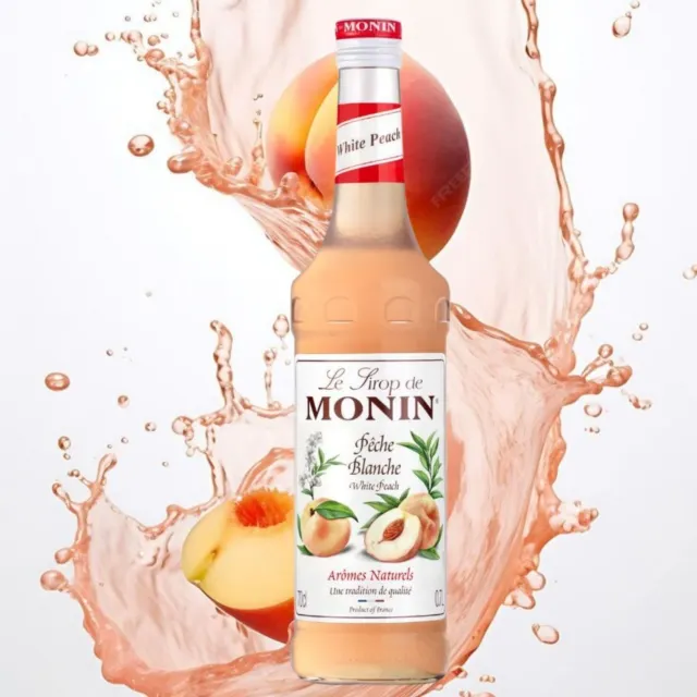 Monin Blanc Pêche Café Sirop 70cl Bouteille