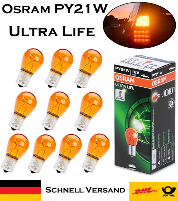 10 LAMPADINE A sfera arancioni Osram PY21W 12V 7507 Ultra Life Extra  Lifetime EUR 17,39 - PicClick IT