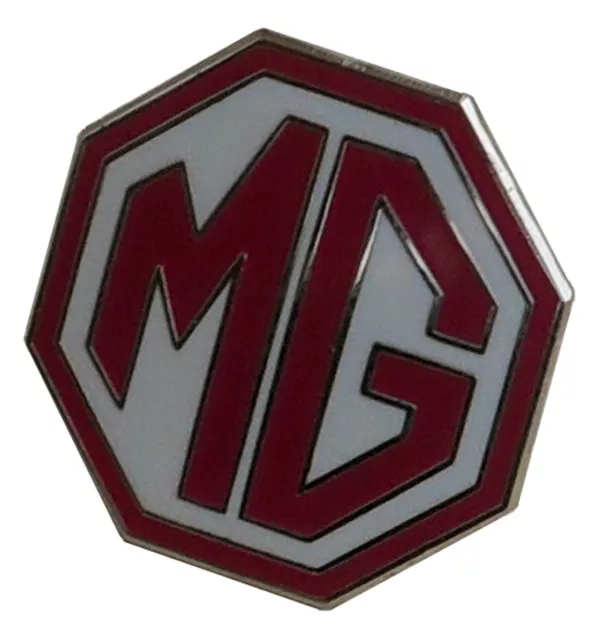 MG octagon lapel pin - Red/white 5/8 inch size