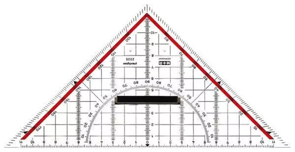 M+R Zeichendreieck 32 cm m. Griff Facette Tuschekante 2332 Geometriedreieck