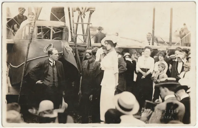 C1914 RPPC CURTISS H-1 FLYING BOAT AMERICA Airplane George Hallett John Porte