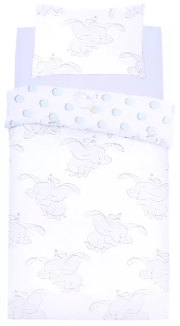 Disney Linge de lit Dumbo gris et bleu 135x200 Ensemble de literie pour bébé